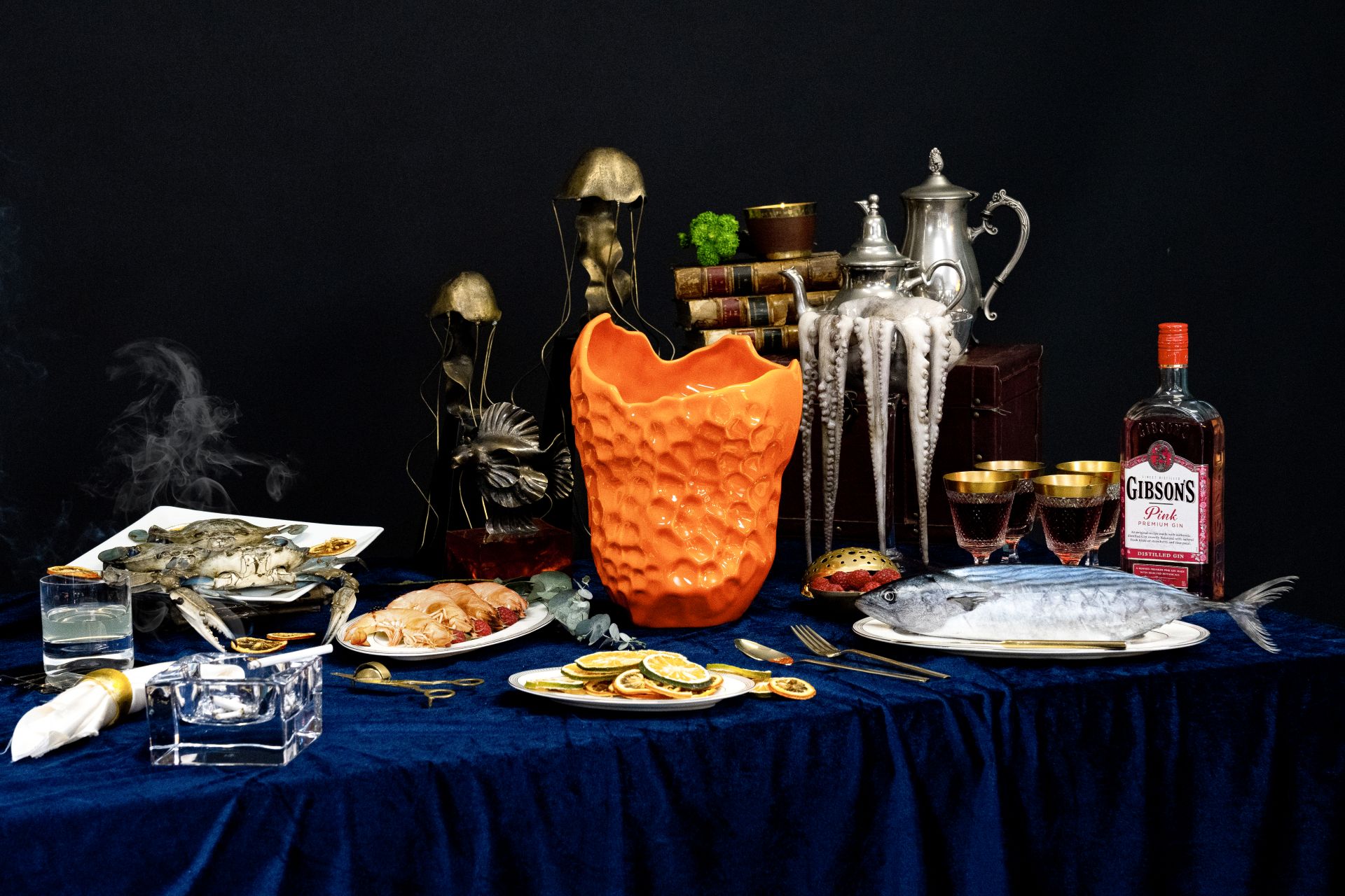 ZIYARET-SOFRASI-TURUNCU-BANQUET-TABLE-CRACKLE-VASE